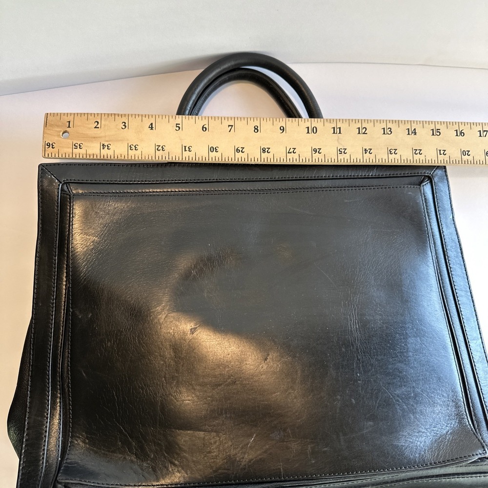 Z Spoke Zac Posen Black Leather Briefcase - Picture 14 of 15